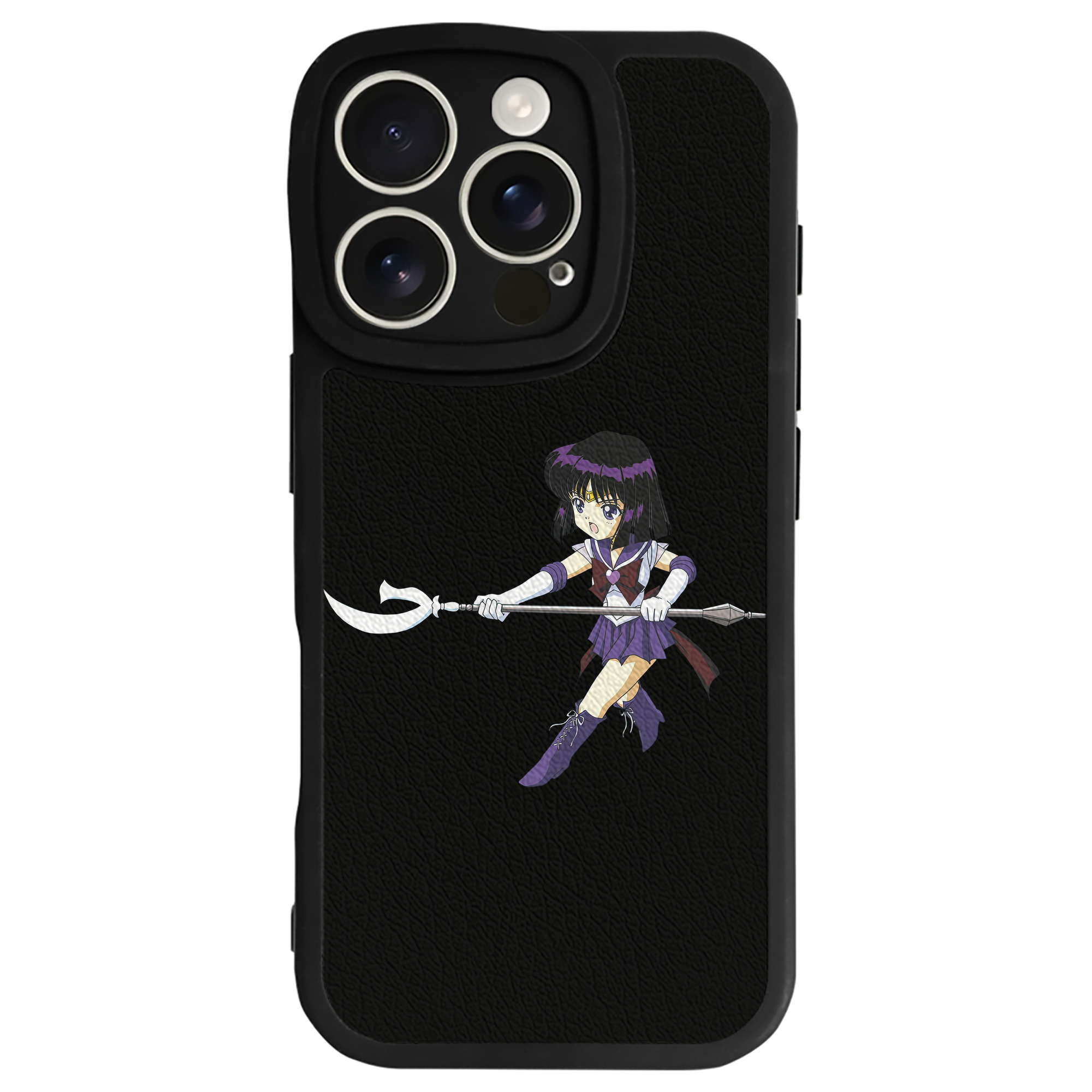 （画像用） 美少女戦士セーラームーン 土萠ほたる Sailor Moon Tomoe Hotaru （セーラーサターン；Sailor Saturn） 【iPhone 16シリーズ対応】シリコンスマホケース（レザー調） 材質：シリコン